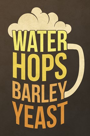 Framed Water Hops Barley Print