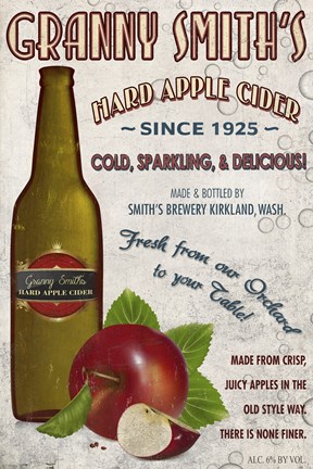 Framed Granny Smith Hard Apple Cider Print