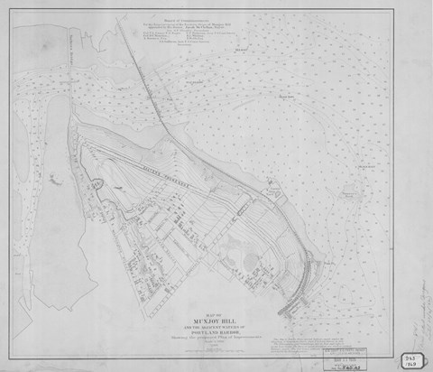 Framed Munjoy Hill, Maine Map Print
