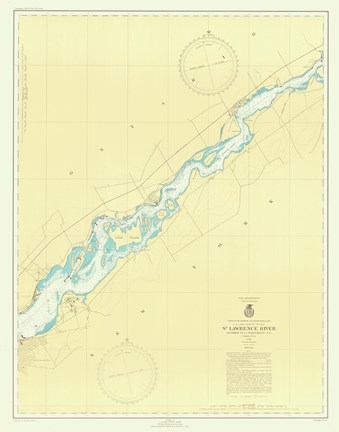 Framed St. Lawrence River Map Print