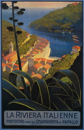 Framed La Rivieria Italienne French Print