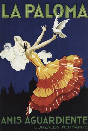 Framed La Paloma Anis Liquor Print