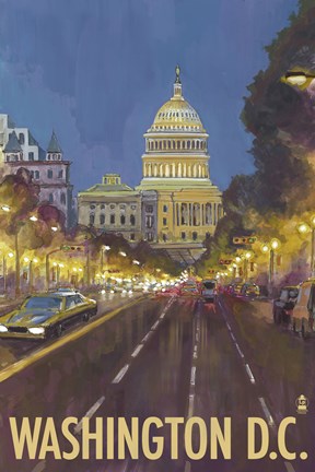 Framed Washington DC Capitol Building Ad Print