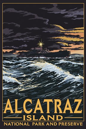 Framed Alcatraz Island Park Print