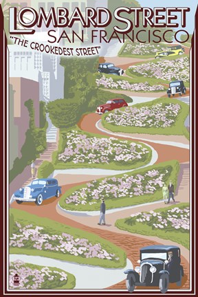 Framed Lombard Street San Francisco Print