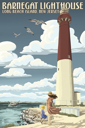 Framed Barnegat Lighthouse New Jersey Print