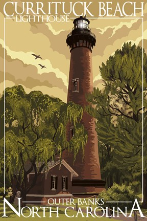 Framed Currituck Beach Lighthouse Carolina Print