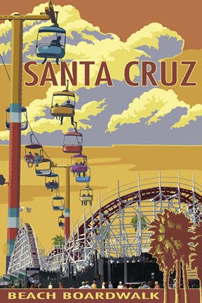 Framed Santa Cruz Boardwalk Print