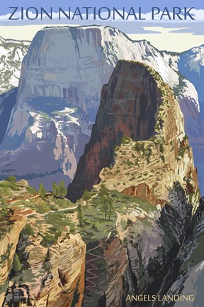 Framed Zion National Park Angels Landing Print
