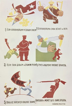 Framed Soviet Poster Against Wrangel&#39;S White Guards 1920 Print