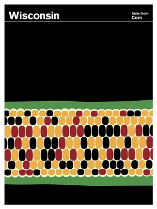 Framed Montague State Posters - Wisconsin Print