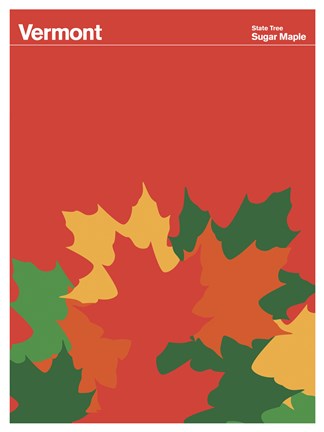 Framed Montague State Posters - Vermont Print