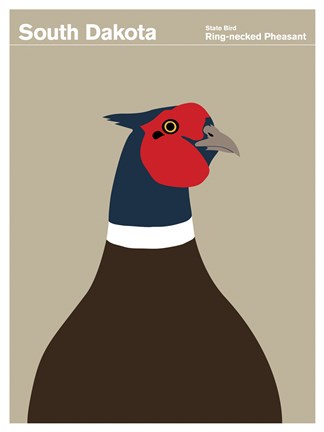 Framed Montague State Posters - South Dakota Print