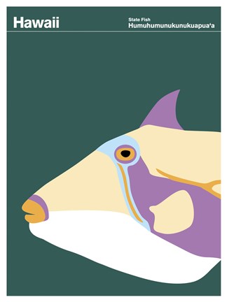 Framed Montague State Posters - Hawaii Print