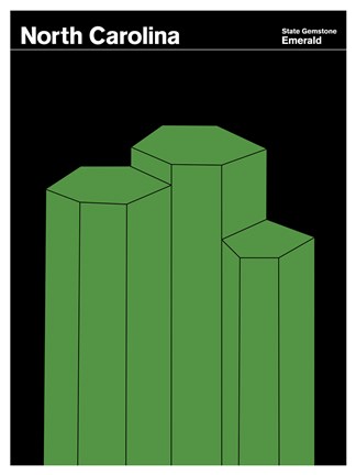 Framed Montague State Posters - North Carolina Print