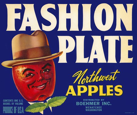 Framed Fashion Plate Apples Print