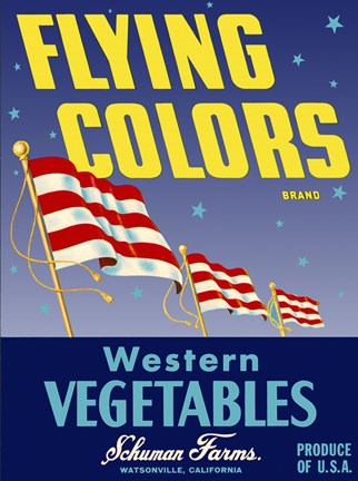Framed Flying Colors Brand Western Vegetables Print