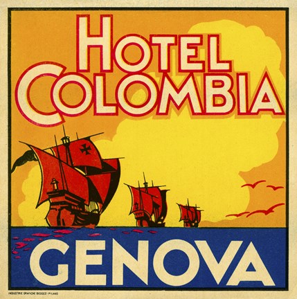 Framed Hotel Colombia, Genova Print