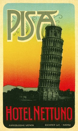 Framed Hoel Nettuno, Pisa Italy Print