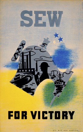 Framed Sew for Victory Print