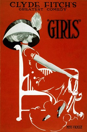 Framed Clyde Fitch&#39;s Greatest Comedy, &quot;&quot;Girls&quot;&quot; Print