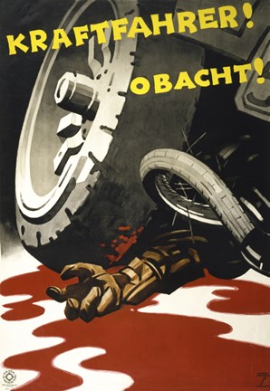 Framed Kraftfahrer! Obacht! Print