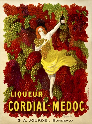 Framed Liquer Cordial-Medoc, G. A. Jourde - Bordeaux Print