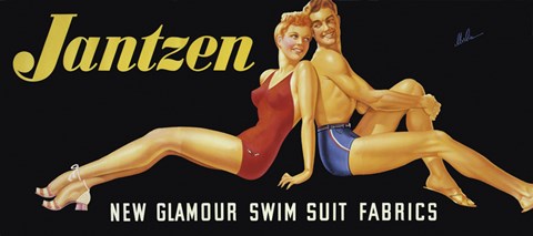 Framed New Glamour Swim Suit Fabrics Print