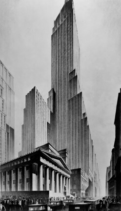 Framed Temples of Commerce, Brown Bros. Print