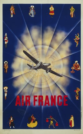 Framed Air France by P. Chanove Print