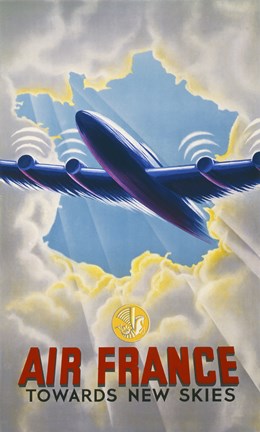 Framed Air France Towards New Skies Print