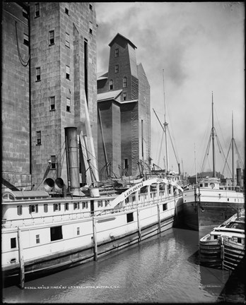 Framed Old Timer at C.T.T. Grain Elevator, Buffalo, N.Y. Print