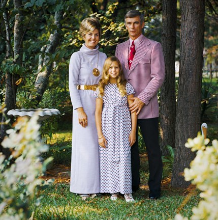 Framed Cernan Poses for a Family Portrait Print
