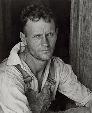 Framed Floyd Burroughs, Sharecropper, By Walker Evans Print