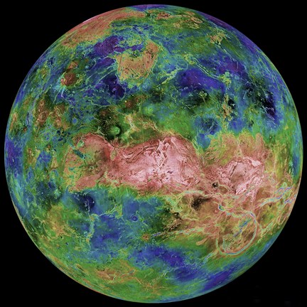 Framed Hemispheric View of Venus Print