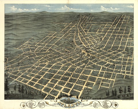 Framed Atlanta Map II Print
