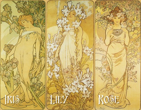 Framed Iris Lily Rose Print