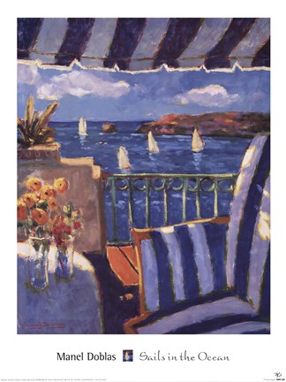 Framed Sails in the Ocean Print