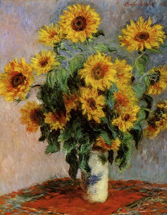 Framed Bouquet of Sunflowers Print