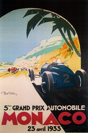Framed Grandprix Automobile Monaco, 1933 Print