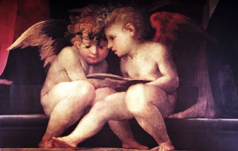 Framed Two Redhead Cherubs Print