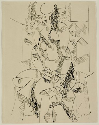 Framed Seated Nude Print