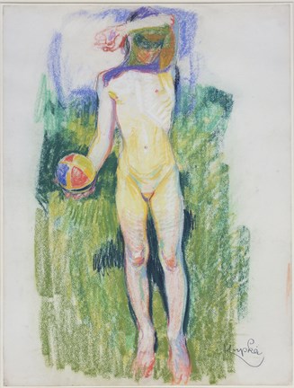 Framed Girl with a Ball Print