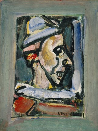 Framed Profile Of A Clown Print