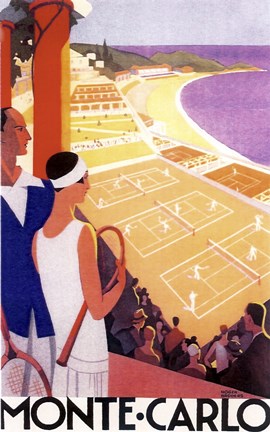 Framed Monte Carlo Tennis Print