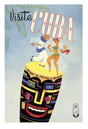 Framed Visite Cuba Print
