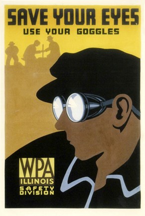 Framed WPA Save Your Eyes Print