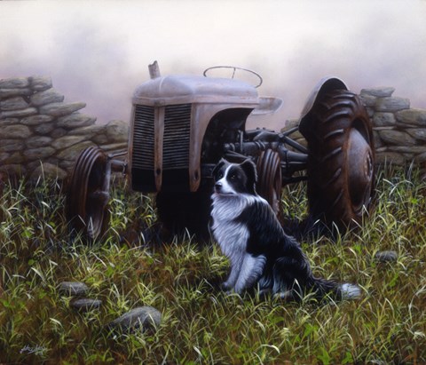 Framed Minding the Tractor Print