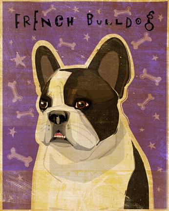 Framed French Bulldog - Whiten Brindle Print