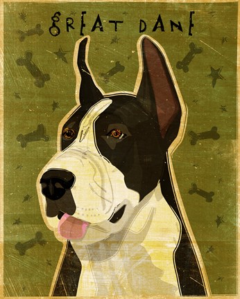 Framed Black Great Dane 1 Print